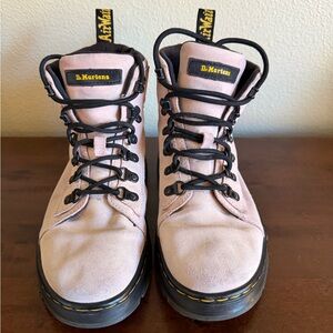 Dr. Martens Combs Casual Boots Womens US 7 Pink Black Suede Lace Up